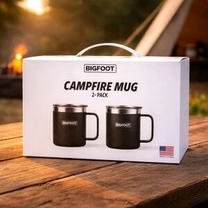 Bigfoot Campfire Mugs 2-Pack Durable, Stainless Steel, Perfect for the Outdoors